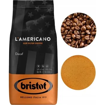 Káva Bristot L'Americano Decaf Káva Zrnková 1000 g