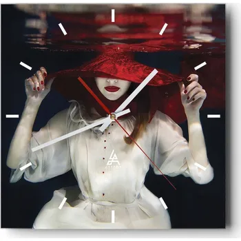 Hodiny Velké nástěnné hodiny 40x40 Abstrakce Skleněné tiché hodiny