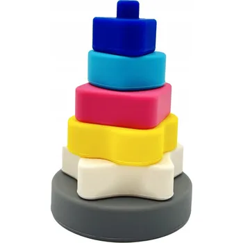 ostatní stavebnice Silikonové Klocki CHI CHI pyramidové modré