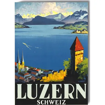 Obraz Plakát na zeď Švýcarsko Lucern ozdoba art. bez rámu 42 x 59,4 cm