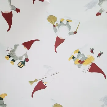 Obraz Vánoční balicí papír s motivy Mikulášů 57cm x 2m