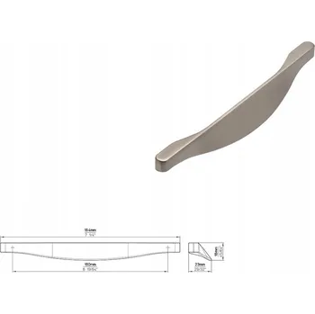 Nábytkové kování Nábytková úchytka SIRO 2356-185ZN21 vzhled nerezové oceli