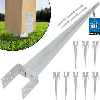 Příslušenství pro plot Základna sloupu nastavitelná zarážecí 0-120 mm sada 8 ks. - 0 až 120 mm