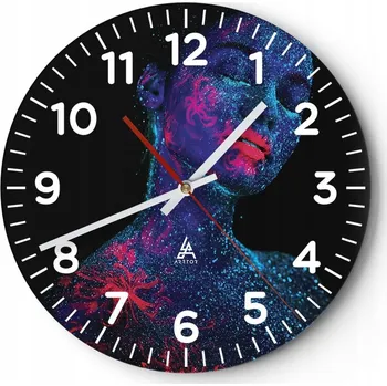 Hodiny Kuchyňské nástěnné hodiny 30x30 Abstrakce Moderní skleněné hodiny Tiché