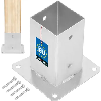 Příslušenství pro plot Pilotní základna základny brushed anchor support 80x80 kotarbau stříbro - stříbro \ 80x80 mm