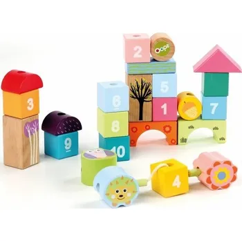 Dřevěná hračka Oops Sada dřevěných kostek Čísla 24 ks