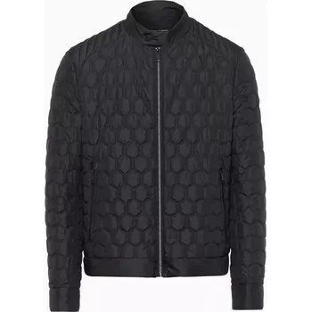 Pánská casual bunda PORSCHE DESIGN Lightweight Jacket Bunda prošívaná odlehčená na zip s šestiúhelníkovým vzorem černá (Lehká vesta Porsche Design s šestihranným prošíváním, výplní bez prachového peří a skrytými kapsami na zip. Vyrobeno v Evropě.)
