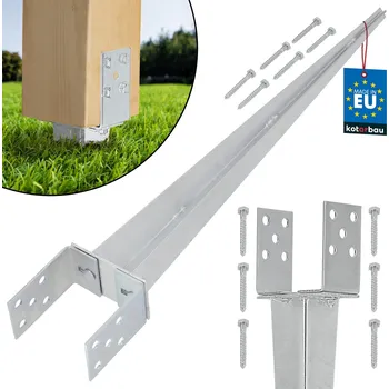 Příslušenství pro plot Základna sloupu nastavitelná zarážecí 0-120 mm - 0 až 120 mm \ stříbro