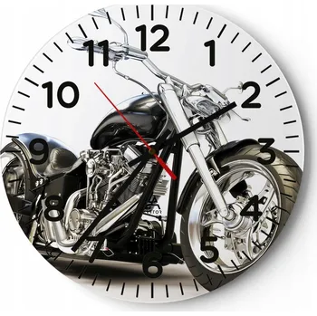 Hodiny Nástěnné hodiny do obýváku 40x40 Motorismus Hodiny na skle Loft Tiché