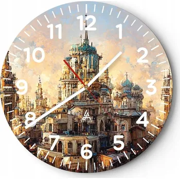 Hodiny Kuchyňské nástěnné hodiny 30x30 Staré Město Moderní skleněné hodiny Tiché