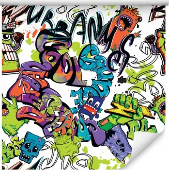 Tapeta Tapeta do pokoje pro mládež, graffiti, příšery