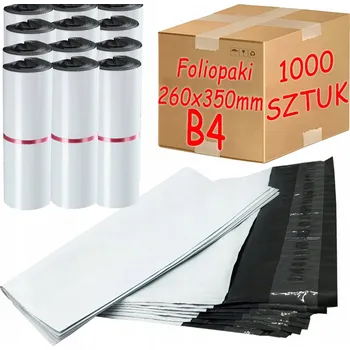 Obálka Plastové Obálky 350x260 mm pro balení B4, bílé - 1000 ks