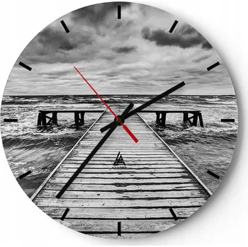 Hodiny Nástěnné hodiny do kuchyně 30x30 Krajina Skleněné hodiny do obýváku Tiché