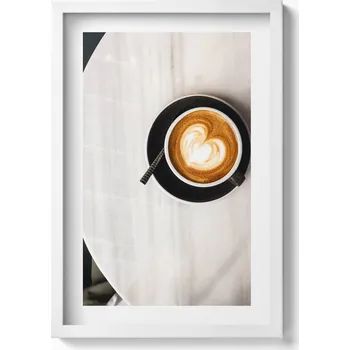 Obraz Dekorativní nástěnný obraz do pokoje Šálek kávy se srdíčkem 40x60 cm