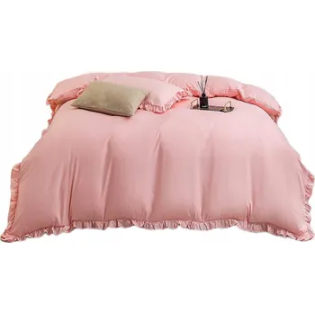 Povlečení SADA POVLEČENÍ S VOLÁNEM 200X220 BAVLNĚNÁ 3 dílná