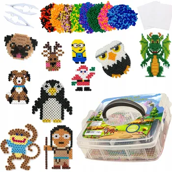 kreativní sada Zažehlovací korálky Šablony Sada Žehlička Pouzdro Šablony Kufřík Přívěsek Na Klíče