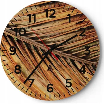 Hodiny Kuchyňské nástěnné hodiny 30x30 Botanika Moderní skleněné hodiny do obýváku Tiché