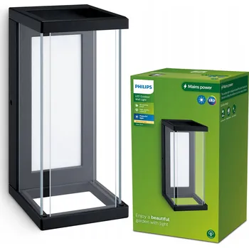Venkovní osvětlení Venkovní nástěnné svítidlo Philips černé, integrovaný LED zdroj 12 W