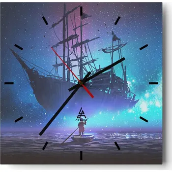 Hodiny Velké nástěnné hodiny na zeď 40x40 Grafika Skleněné hodiny Čtvercové Tiché