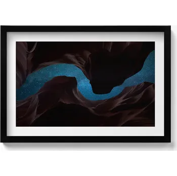 Obraz Nástěnný dekorativní foto obraz v černém rámu Hvězdná obloha 60x40 cm