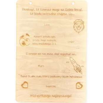 Obraz DŘEVĚNÁ TABULKA BATONOVÁ DÁREK NAROZENINY PŘÁNÍ K ZAVĚŠENÍ 30CM