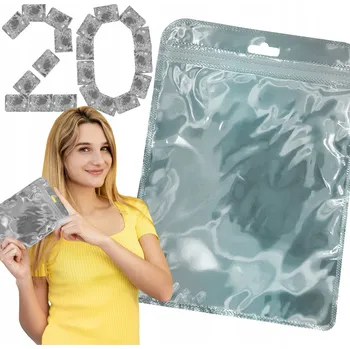 Sáček na potraviny Sada: 20x malý zip sáček se strunovým uzávěrem 16 cm x 22 cm, barevný, pevný