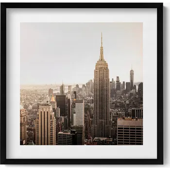Obraz Dekorativní obraz v černém rámu do obýváku - Architektura New Yorku 50x50 cm