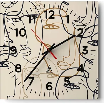 Hodiny Kuchyňské nástěnné hodiny 30x30 Abstrakce Skleněné hodiny do obýváku Moderní Tiché