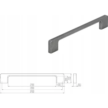 Nábytkové kování Nábytková úchytka SIRO 2027-204ZN63 vzhled starého železa