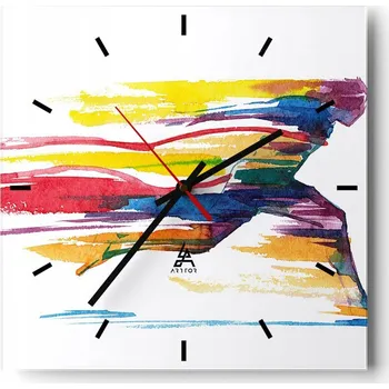 Hodiny Velké nástěnné hodiny 40x40 Abstrakce Skleněné tiché hodiny