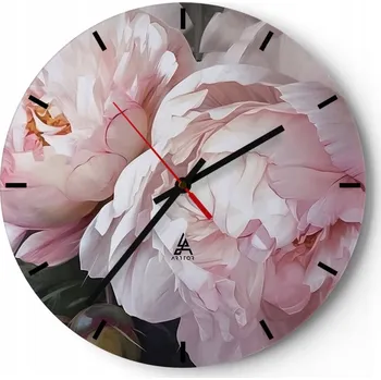 Hodiny Nástěnné hodiny do kuchyně 30x30 Květiny Skleněné hodiny do obýváku Loft Tiché