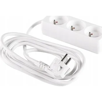Napájecí kabel Prodlužovací Kabel lištový Elcan 1,5 m, 3 ks zásuvek, bílý