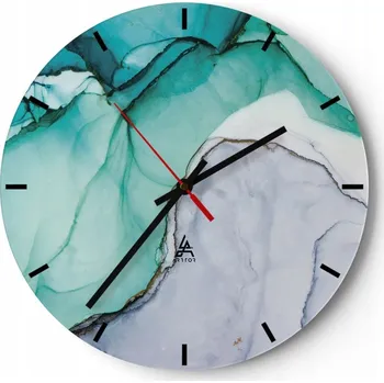 Hodiny Velké nástěnné hodiny 40x40 Abstrakce Skleněné hodiny Kulatý Tiché