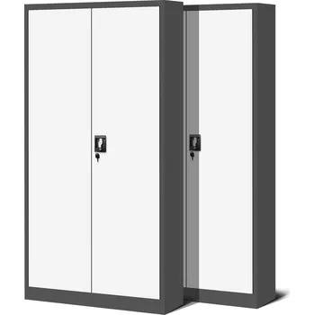 Šatní skříň 2x Skříň vysoká kovová zdravotnická skříň JAN NOWAK JAN H antracitově bílá