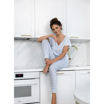 Dámské pyžamo Dámské pyžamo SENSIS EVELINA světle modré L 0