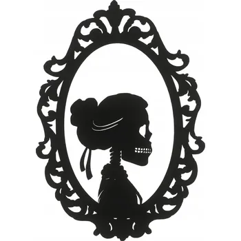Obraz DEKORACE NA ZEĎ AŽUROVÝ OBRAZ LEBKA LEBKA STRAŠIDLO HALLOWEEN ČERNÁ 29 CM