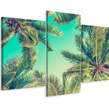 Obraz Obraz Triptych Palmy Stromy Příroda Výhled 3D 90x60 cm