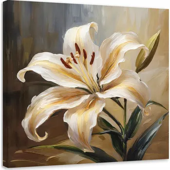Obraz OBRAZ DO LOŽNICE NA ZEĎ LILIE KVĚT MALOVANÝ 30x30