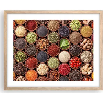 Obraz Obraz plakát na zeď v rámu světlý dub 50x40 gastronomie foto do obýváku