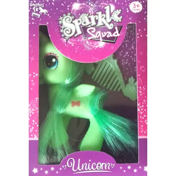 Figurka Jednorožec hračka - sada s hřebenem, zelený