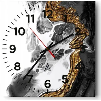 Hodiny Kuchyňské nástěnné hodiny 30x30 Abstrakce Skleněné hodiny do obýváku Moderní Tiché