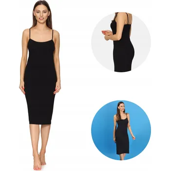 Dámské šaty Spodní sukně k dlouhým šatům, noční šaty MS10-402 Černá 3XL