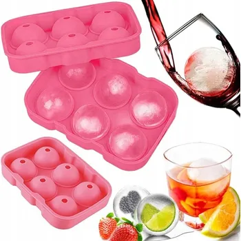 Tvořítko na led VELKÉ KOULE SILIKONOVÁ FORMA NA LEDOVÉ KOULE XXL 6 ks