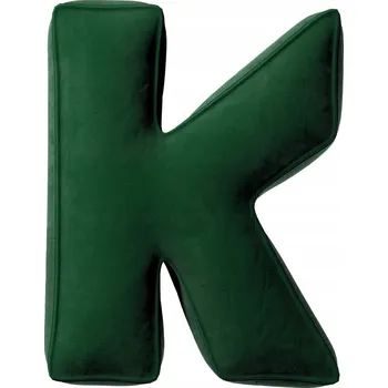 Polštář Sametový Polštář s písmenem K, 40 cm, VELKÝ, zeleň