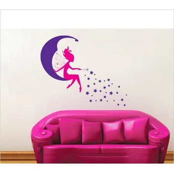 Samolepící dekorace Samolepka na zeď VÍLA měsíc hvězdičky