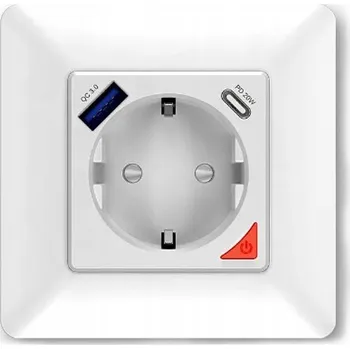 Elektrická zásuvka Nástěnná zásuvka s USB a USB-C 16A WiFi Tuya