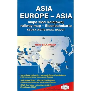 EUROPA I AZJA MAPA KOLEJOWA SKŁADANA Karta