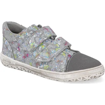 Barefoot dětské tenisky Jonap - B16 šedé motýlci Velikost: 23