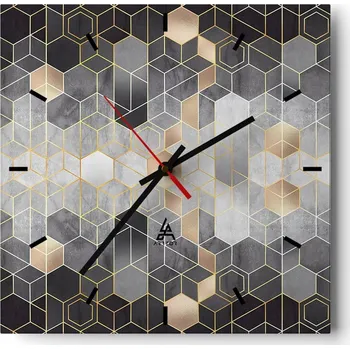 Hodiny Velké nástěnné hodiny 40x40 Abstrakce Skleněné tiché hodiny