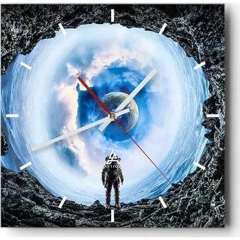 Hodiny Velké nástěnné hodiny 40x40 Abstrakce Skleněné tiché hodiny